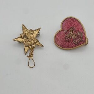 Vintage Boy Scouts‎ Of America Pin Brooches Star Heart GSA
